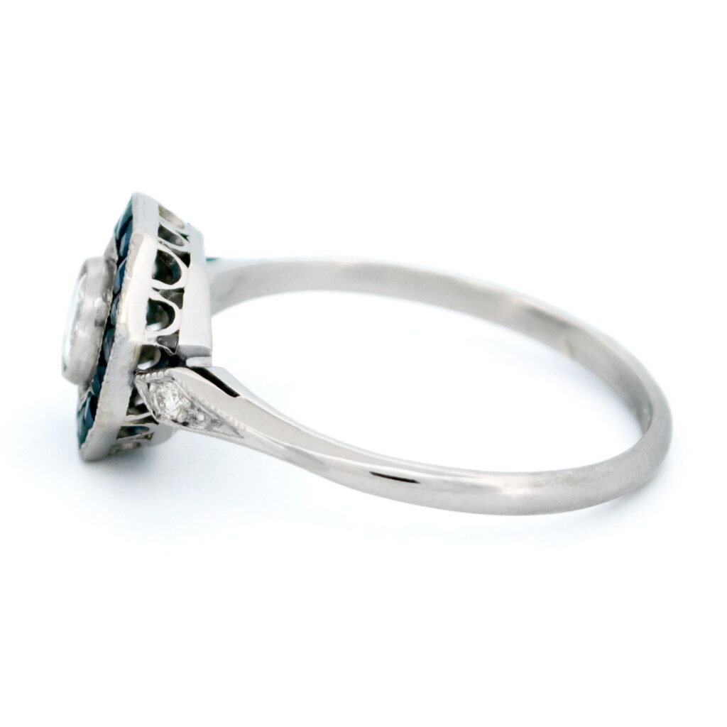 Diamond Sapphire Platinum Target Ring 13190-5058 Image5