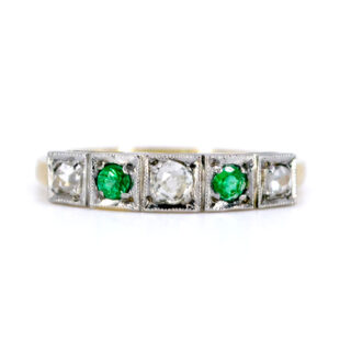 Diamond Emerald 14k Row Ring 13199-5073 Image1