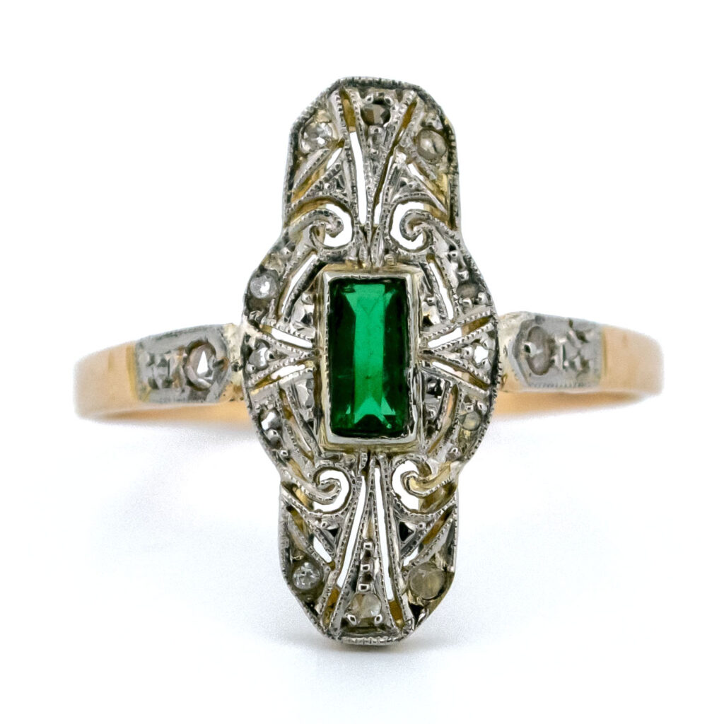 Diamond Emerald 14k Belle-Époque Ring 13208-5079 Image1
