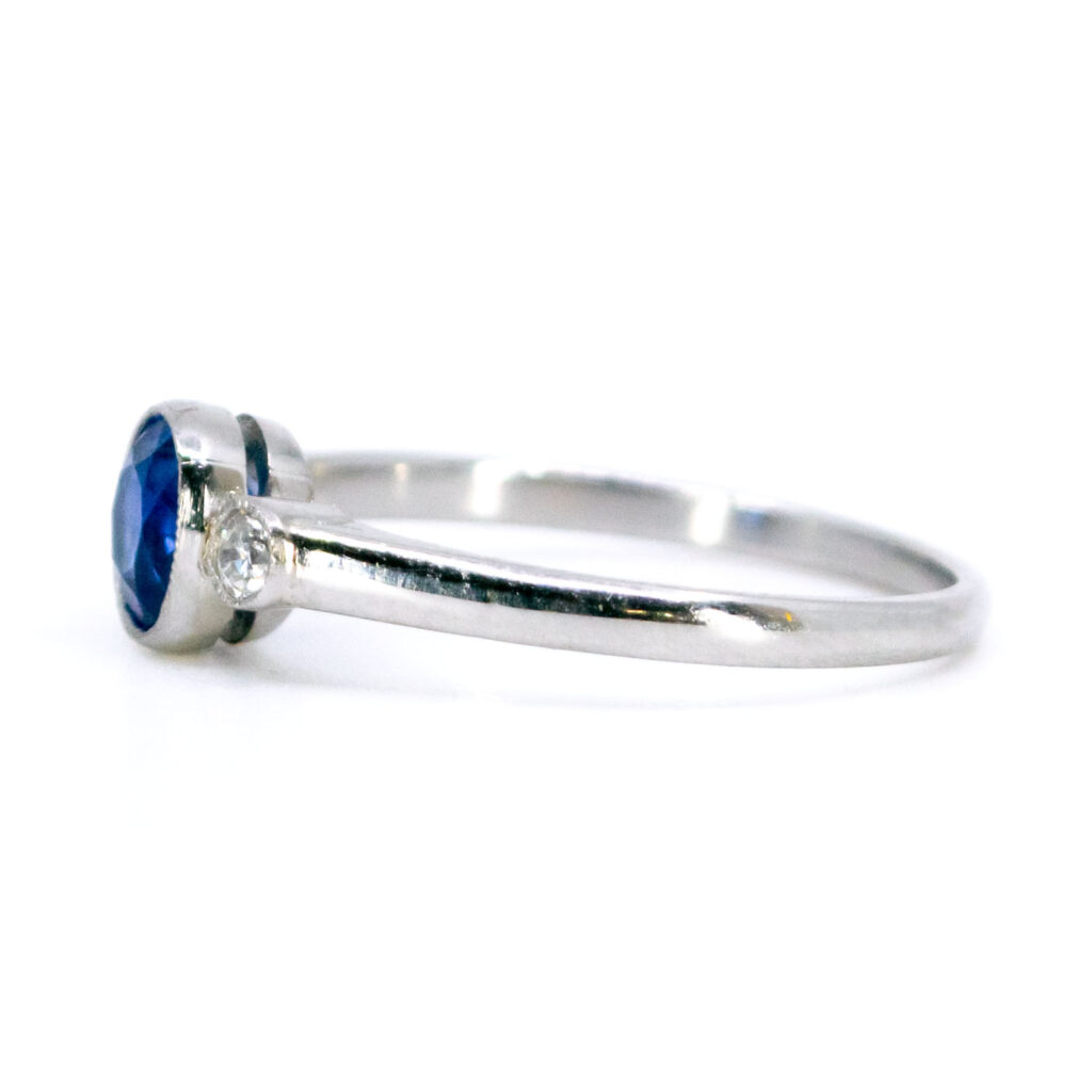 Sapphire Diamond Platinum Trilogy Ring 13212-5060 Image4