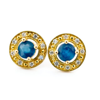 Sapphire Diamond 18k Stud Earrings 13344-8139 Image1