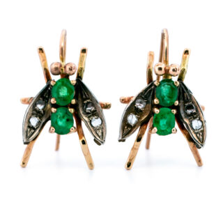 Diamond Emerald 9k Insect Earrings 13550-8179 Image1