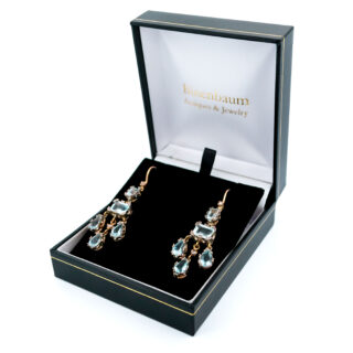 Aretes de candelabro de 14k con diamantes de aguamarina 13551-8180 Image2