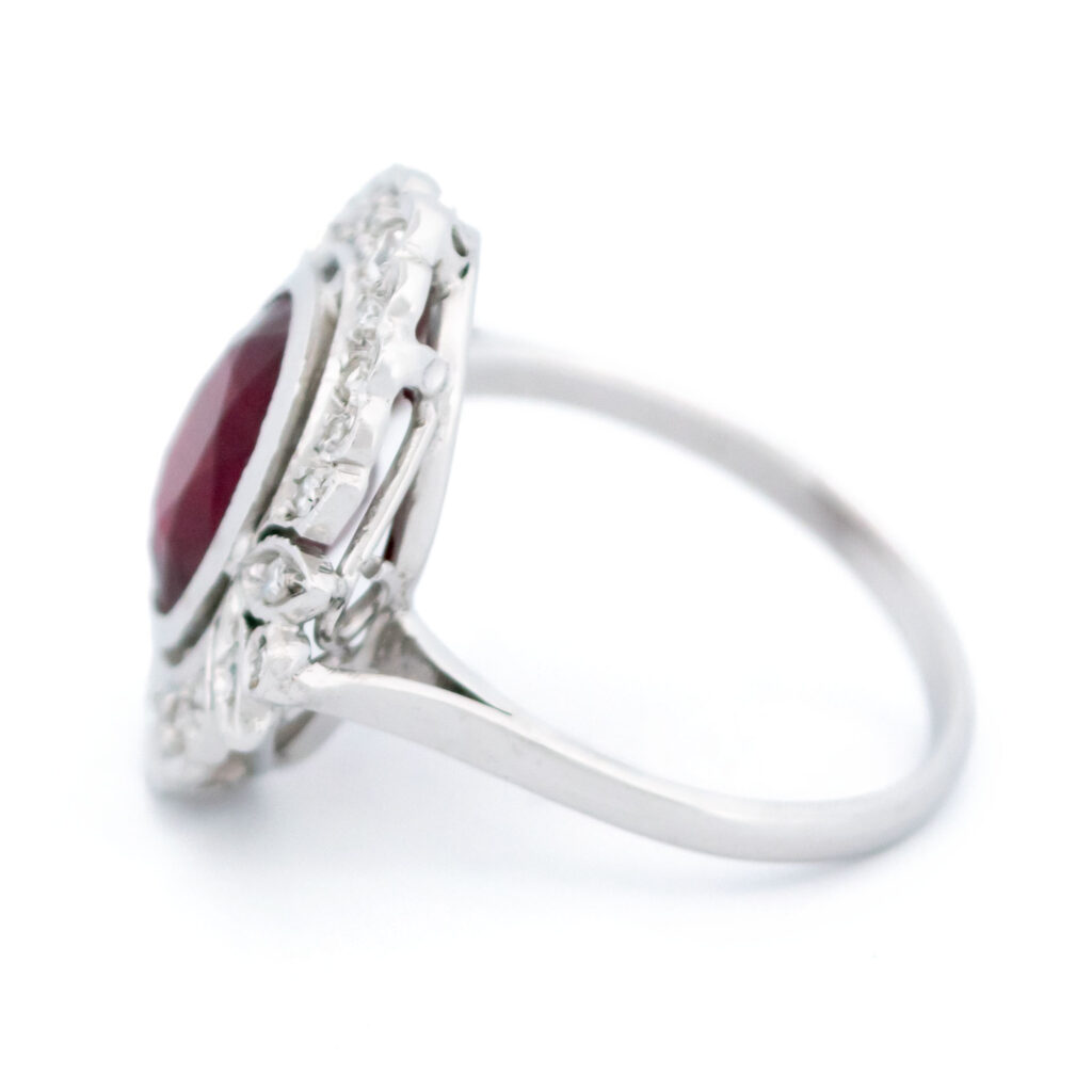 Anello a grappolo con rubino diamantato 18 carati 13559-8183 Immagine5
