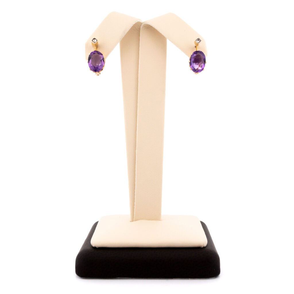 Amethyst Diamond 14k Oval-Shape Earrings 13743-2407 Image1