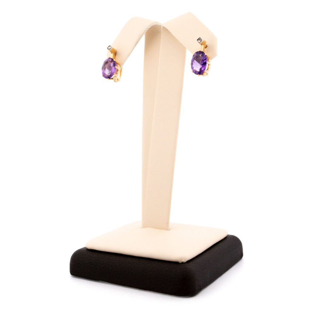 Amethyst Diamond 14k Oval-Shape Earrings 13743-2407 Image4