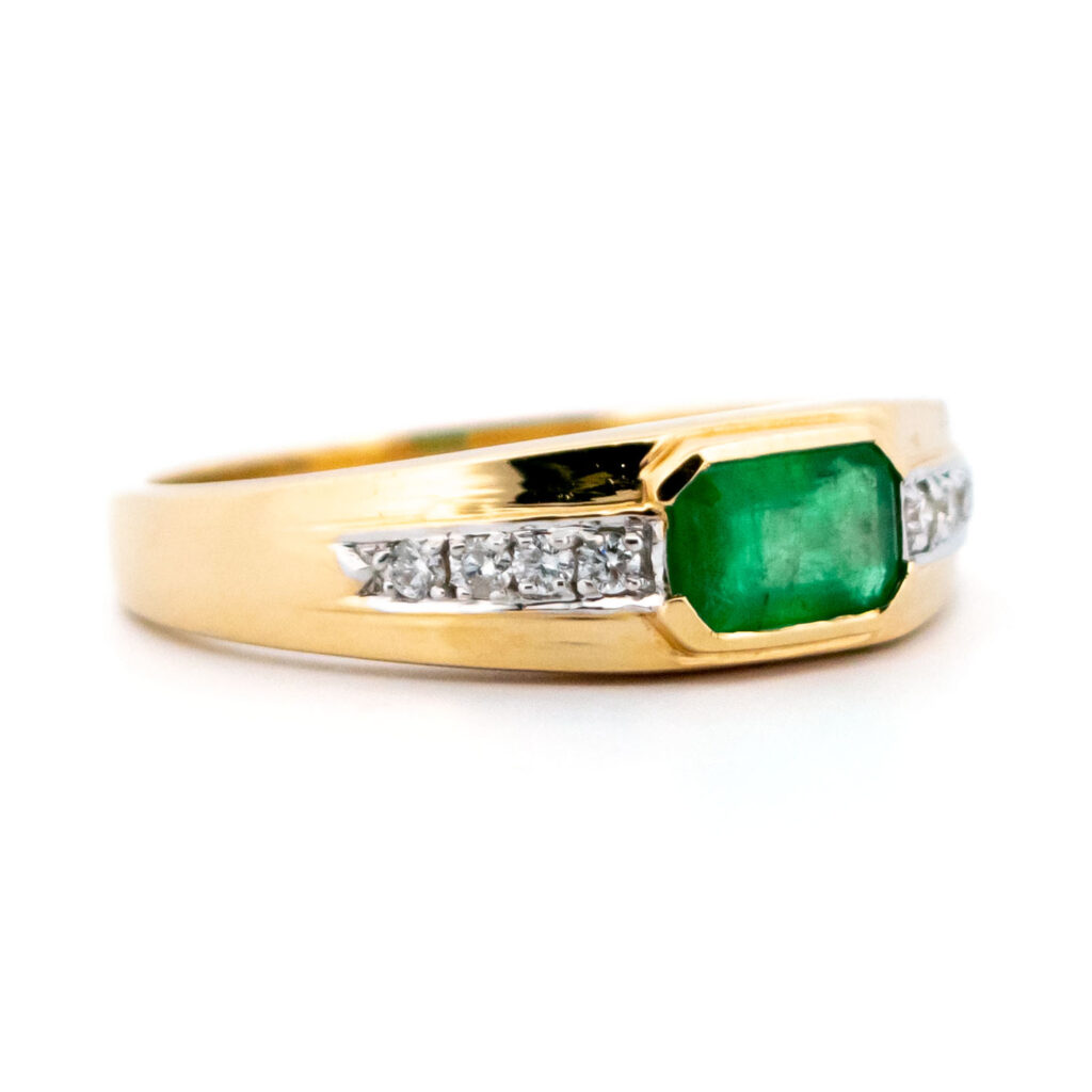 Diamond Emerald 14k øst-vest ring 13767-0245 Bilde3