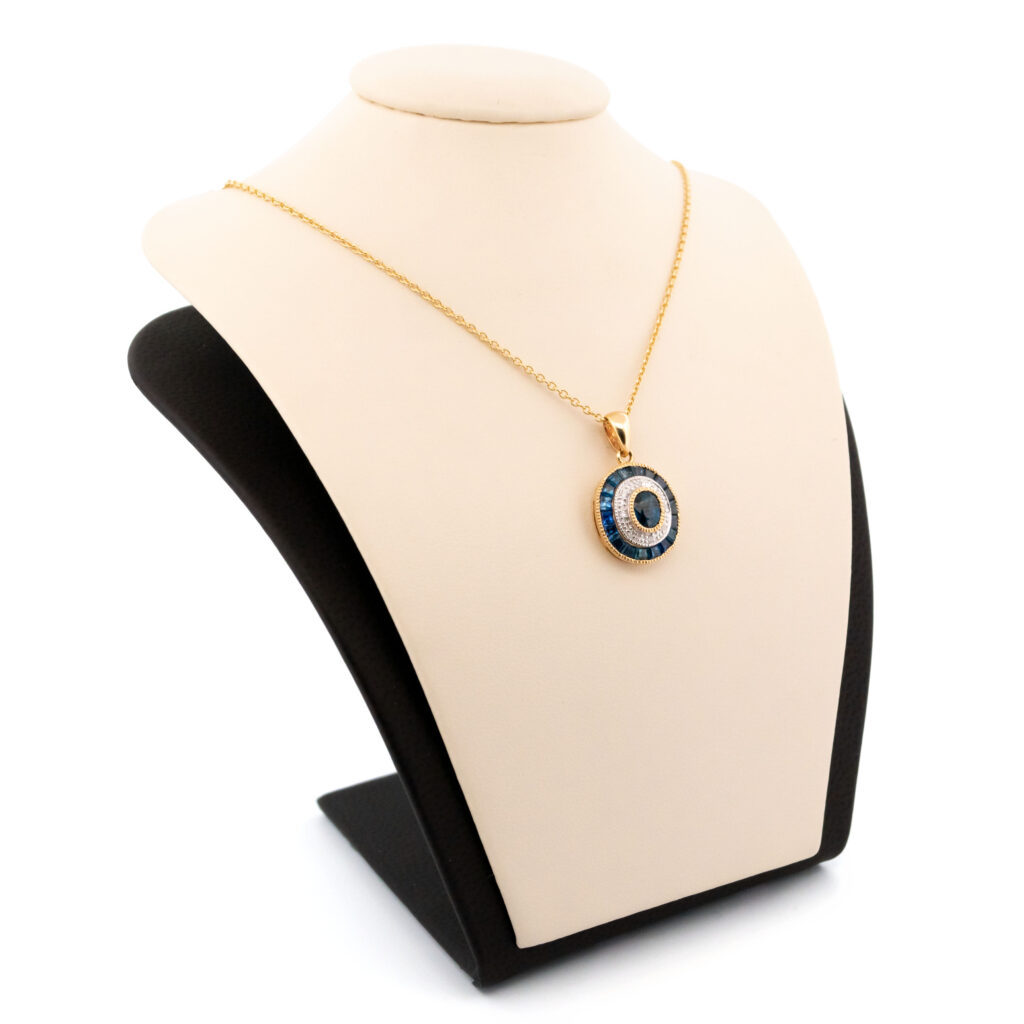 Diamond Sapphire 14k Deco Pendant 13791-0259a Image3