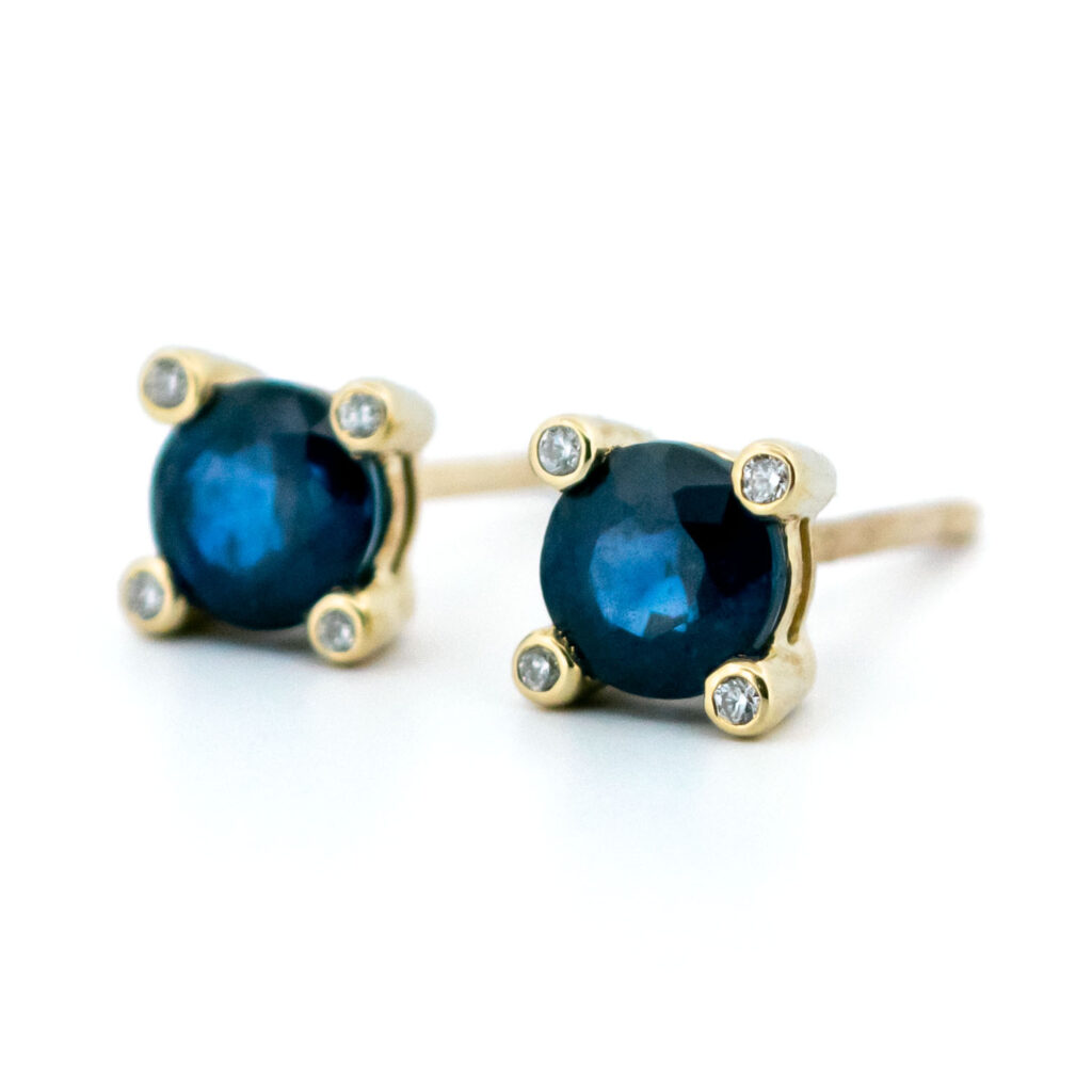 Diamond Sapphire 14k Quatrefoil Earrings 13912-8253 Image3