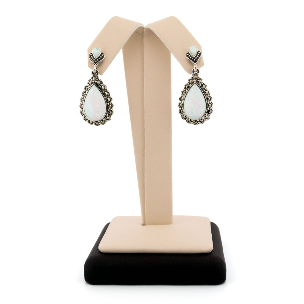 Opal Marcasite (Pyrite) Silver Pendant Earrings 14089-1455 Image1