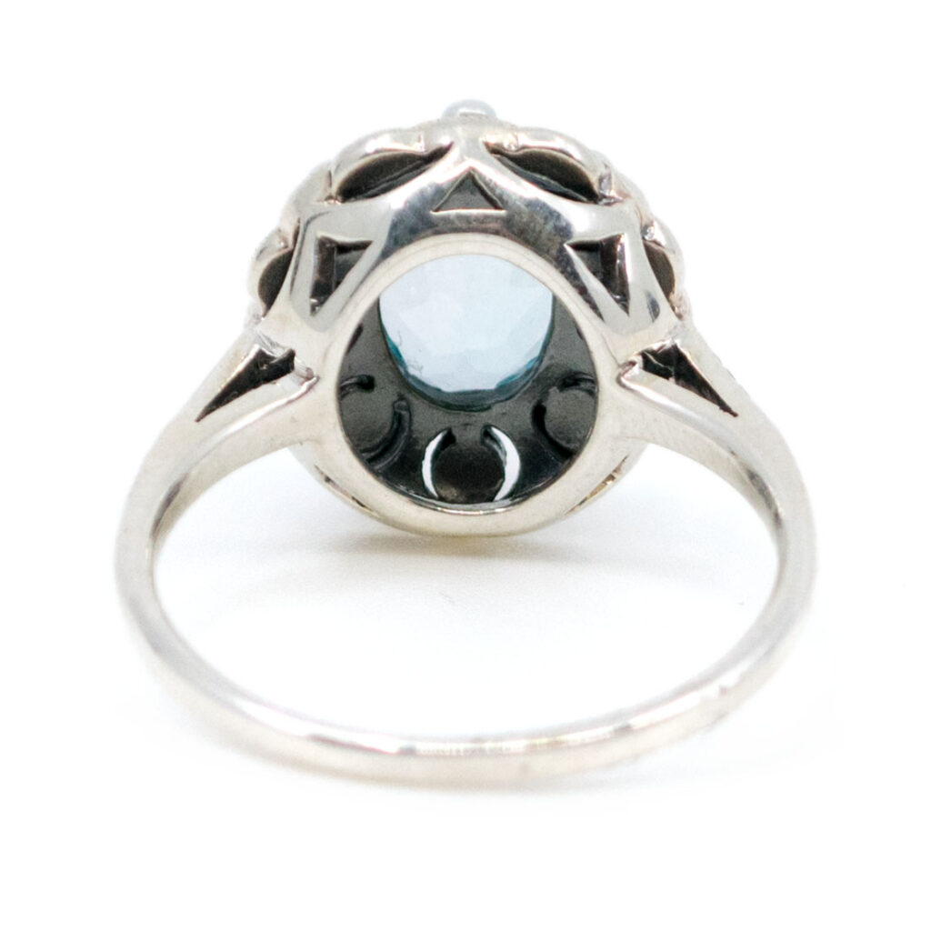 Topaz Marcasite (Pyrite) Pearl Silver Cluster Ring 14201-1536 Image4