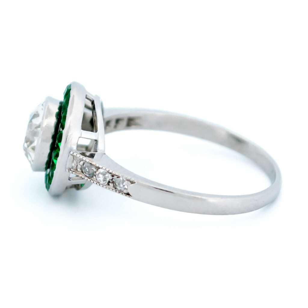 Diamond Emerald Platinum Target Ring 14249-2415 Image5