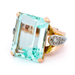 Aquamarine Diamond 14k Retro Ring 14258-2424 Image1