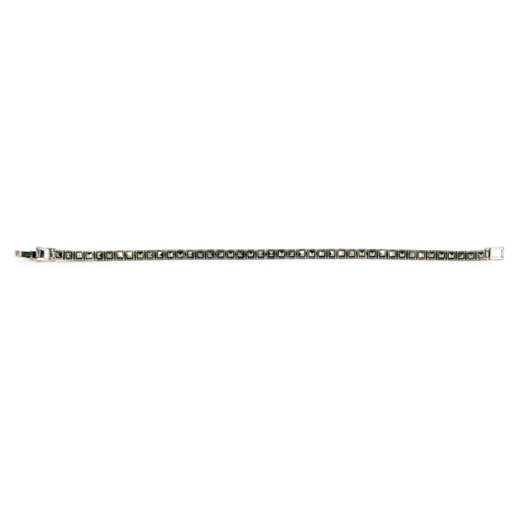 Marcasiet (pyriet) zilveren tennisarmband 14289-1587b Afbeelding3