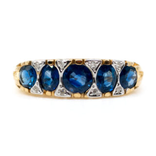 Diamond Sapphire 14k Row Ring 14392-8320 Image1