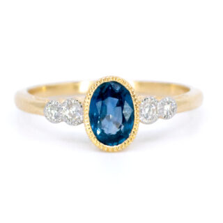 Diamond Sapphire 14k Oval-Shape Ring 14991-8454 Image1