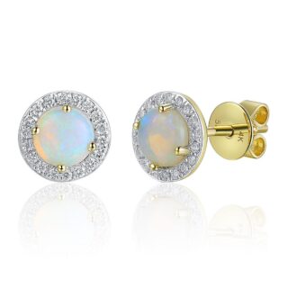 Diamond Opal 14k Cluster Earrings 15155-8509 Image1