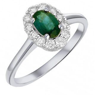 Diamond Emerald 14k Cluster Ring 15156-8510 Image1