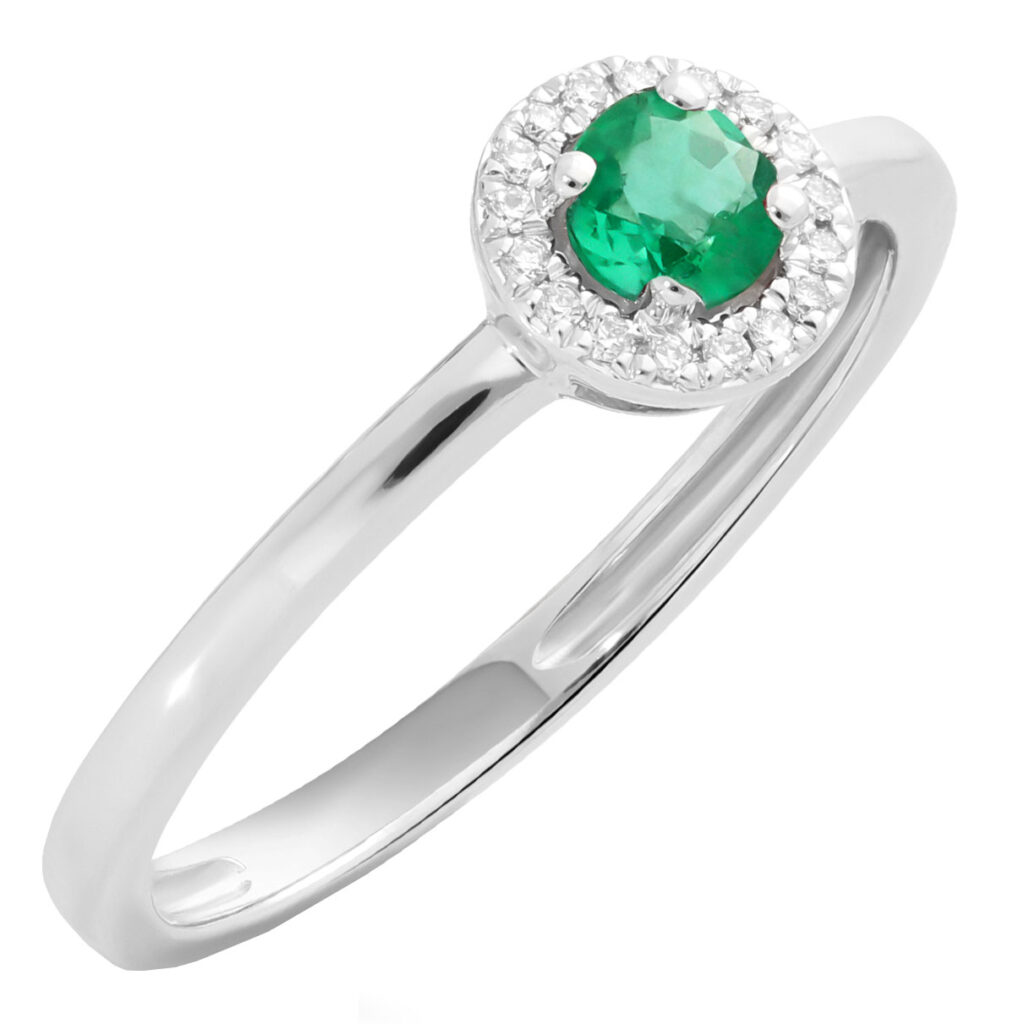 Diamond Emerald 14k Cluster Ring 15157-8511 Image1