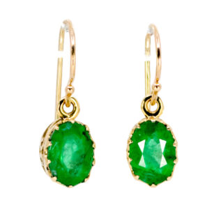Orecchini pendenti con smeraldo 14k 15186-8536 Immagine1