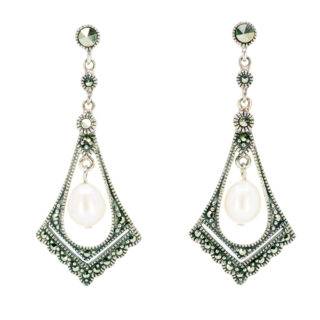 Markasit (Pyrit) Perle Silber Ohrringe 15627-2227 Bild1