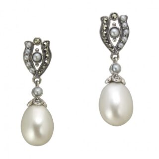 Markasit (Pyrit) Perle Silber Anhänger Ohrringe 15628-2228 Bild1