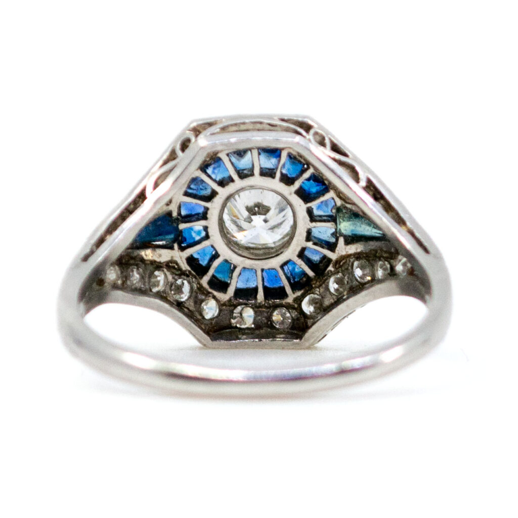 Anello decorativo in platino con zaffiro e diamanti 2584-4466 Immagine5