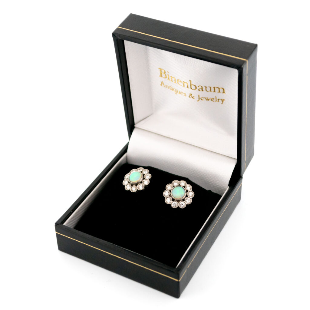 Boucles d'Oreilles Opale Diamant Platine 3801-4617 Image2