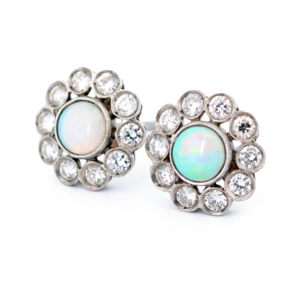 Boucles d'Oreilles Opale Diamant Platine 3801-4617 Image4