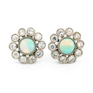 Opal Diamond Platinum Stud Earrings 3801-4617 Image1