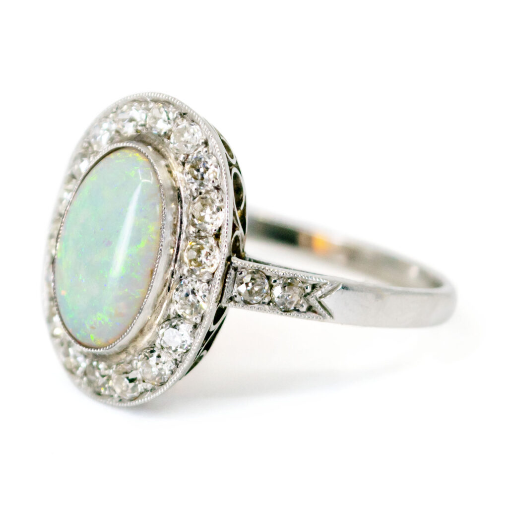 Diamond Opal Platinum Oval-Shape Ring 4410-4441 Image3