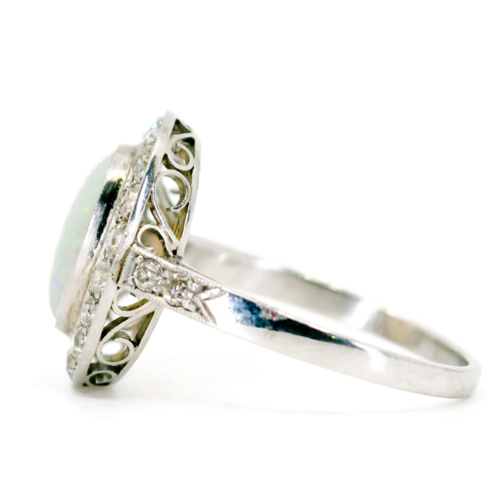 Diamond Opal Platinum Oval-Shape Ring 4410-4441 Image5
