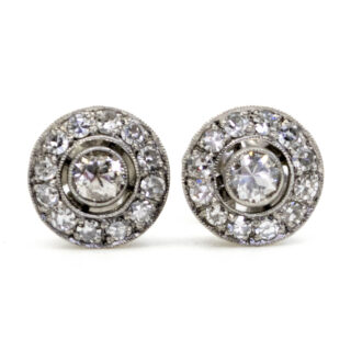 Diamond Platinum Cluster Earrings 4977-4675 Image1