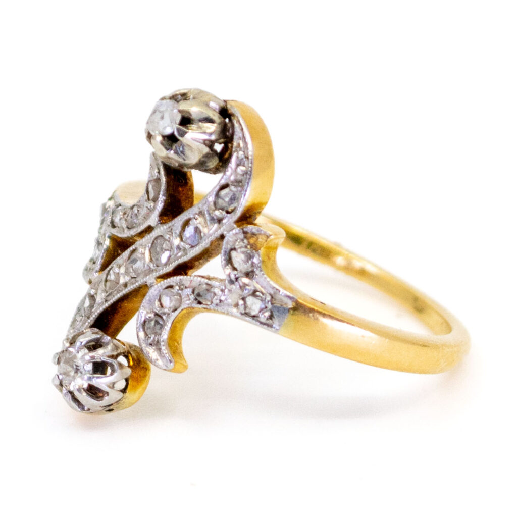 Diamond 18k Platinum Scroll Ring 5060-6540 Image3