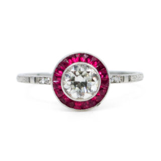 Diamond Ruby Platinum Target Ring 5830-1830 Image1