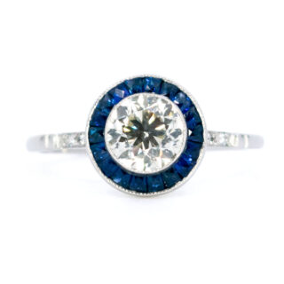 Diamond Sapphire Platinum Target Ring 5831-1833 Image1