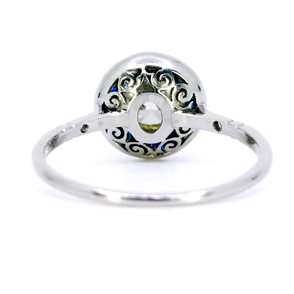 Diamond Sapphire Platinum Target Ring 5831-1833 Image5