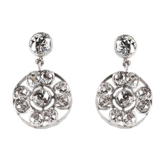 Diamond Platinum Pendant Earrings 5846-0616 Image1