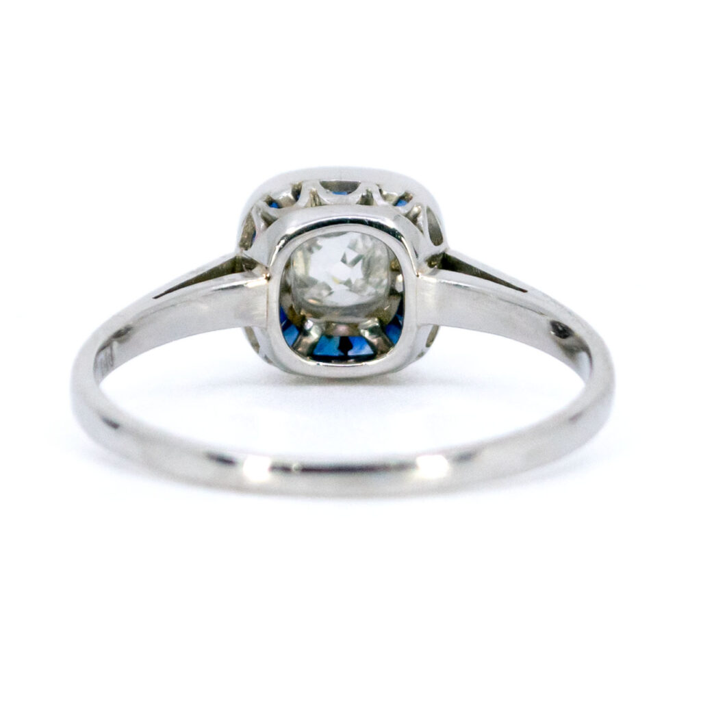 Diamond Sapphire Platinum Target Ring 6866-4862 Image4