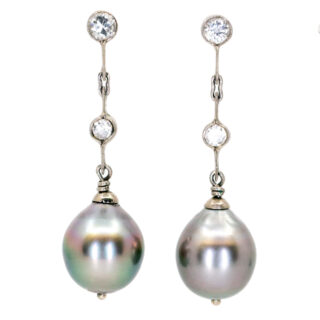 Diamond Pearl 18k Drop Earrings 6883-0845 Image1