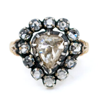 Diamond 14k Silver Pear-Shape Ring 6908-7020 Image1