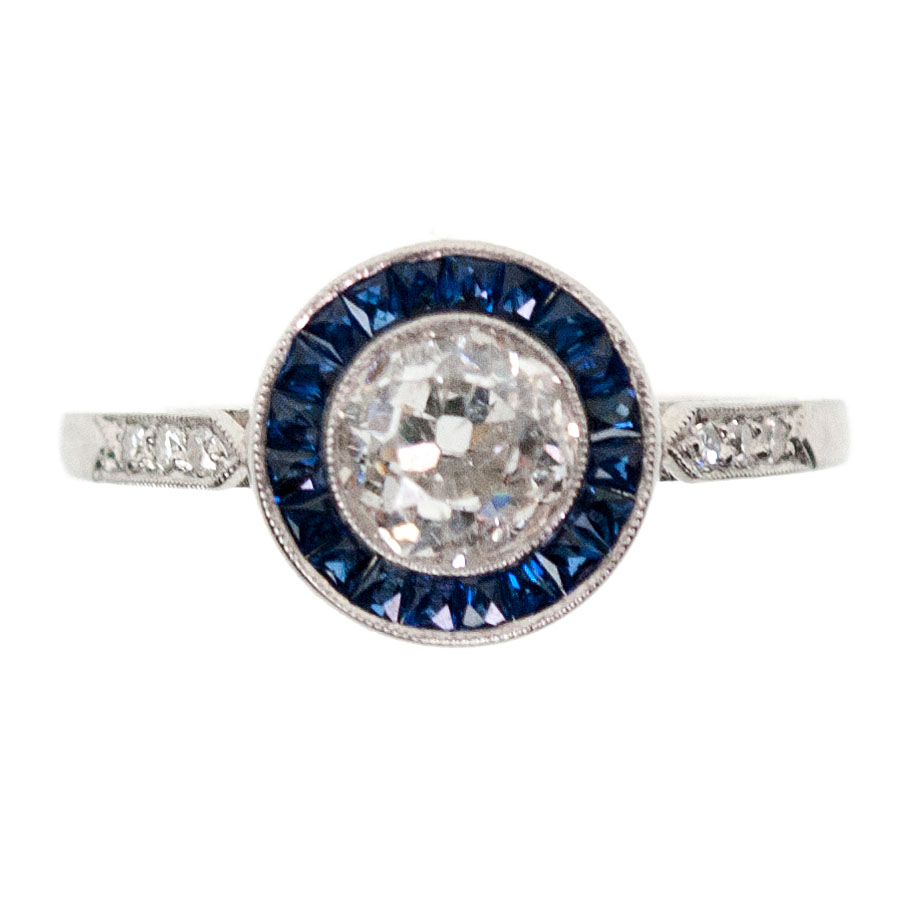 Diamant Saffier Platina Target Ring 6961-4858 Afbeelding1