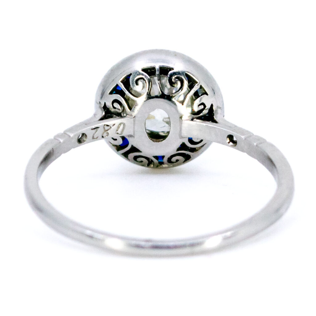 Diamond Sapphire Platinum Target Ring 7026-1864 Image5