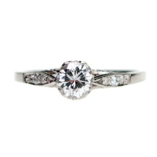 Diamond Platinum Solitaire Ring 7243-1935 Image1