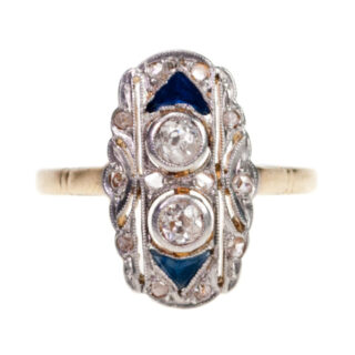 Diamond Sapphire 18k Deco Ring 7331-1947 Afbeelding1