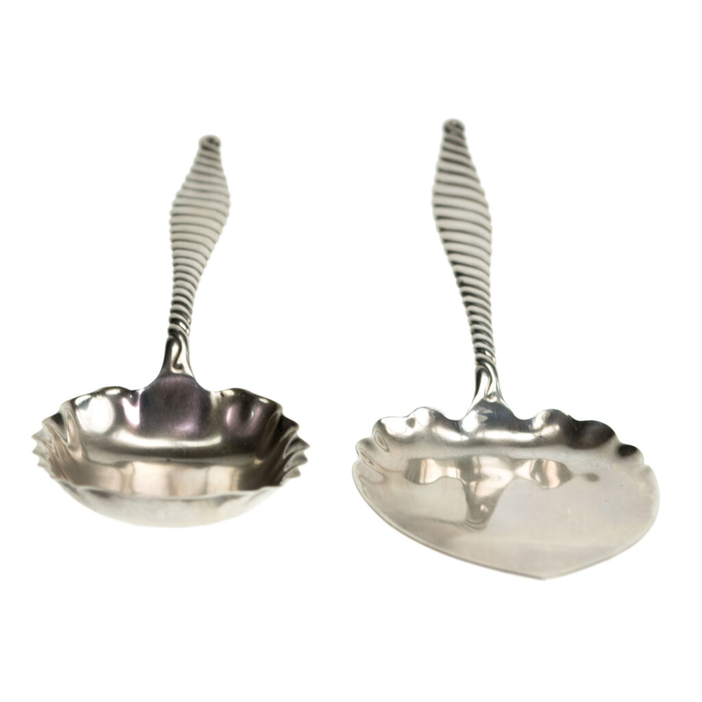 Silver "Twist Pattern" Serving Spoon And Cake Server 7916-1921 Image2