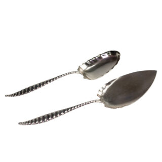 Silver "Twist Pattern" Serving Spoon And Cake Server 7916-1921 Image1