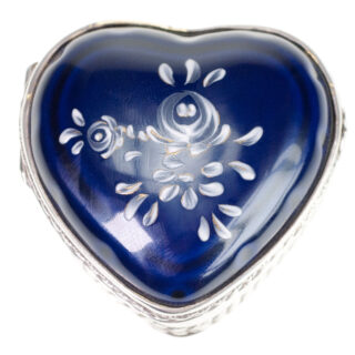Boîte en forme de coeur en argent et porcelaine émaillée 827-0841 Image1