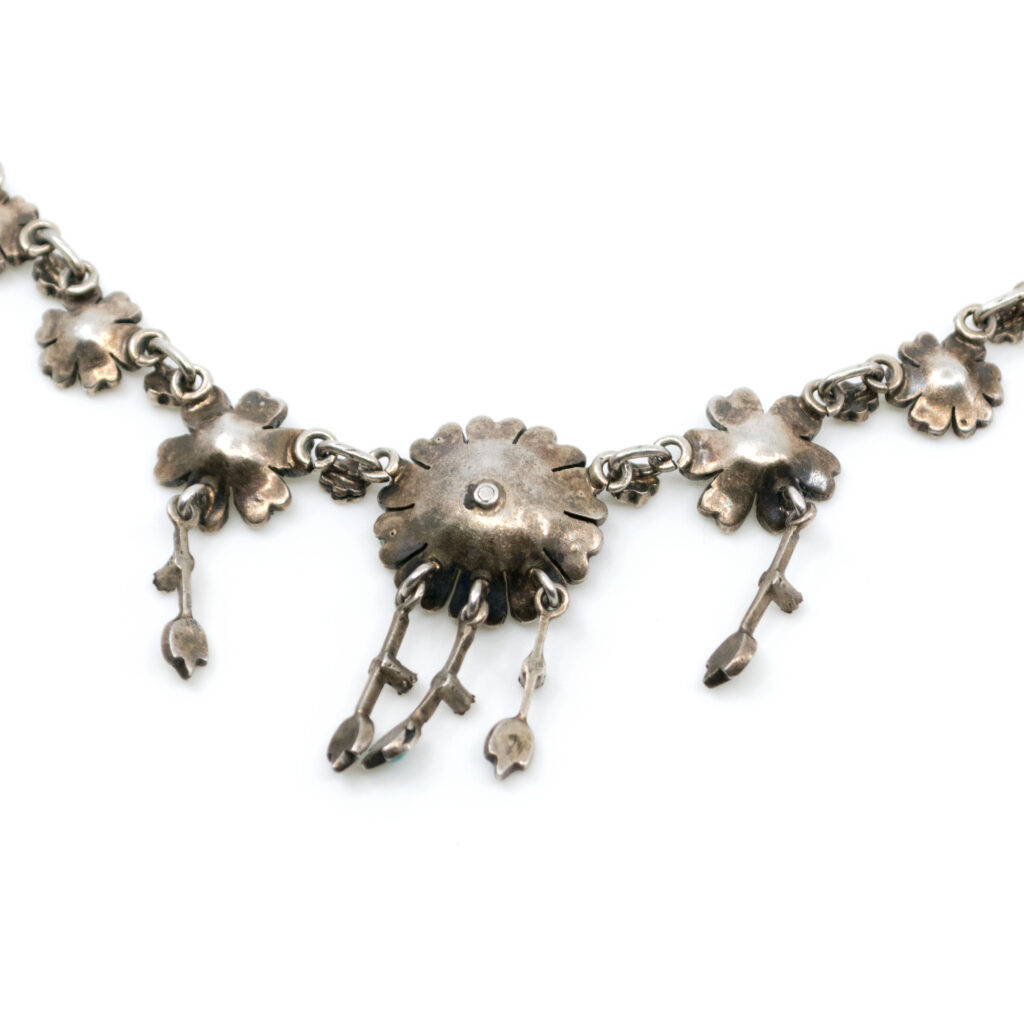 Pearl Turquoise Silver 9k Festoon Necklace 8303-2022 Image4