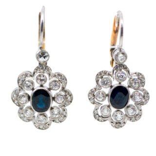 Diamond Sapphire Platinum Earrings 8601-2078 Image1